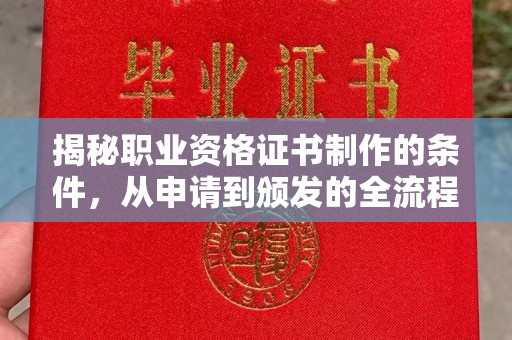 威县揭秘职业资格证书制作的条件，从申请到颁发的全流程解析